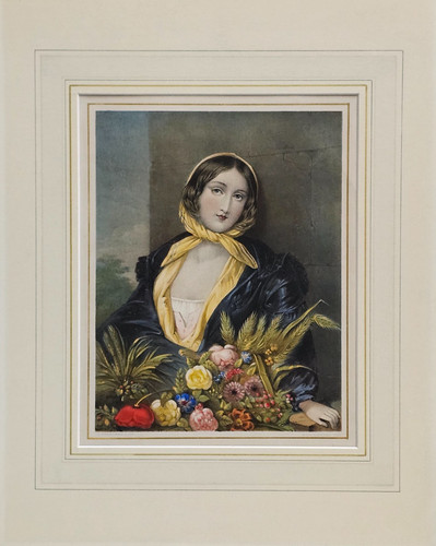 Antica litografia giovane - 'la,