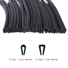 Guarnizione bordo canale U in gomma nera per striscia protezione bordo porta finestra