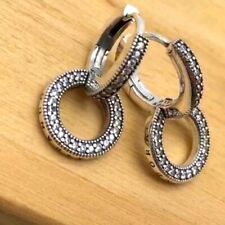 Nuovi orecchini originali Pandora scintillanti doppio cerchio zirconi 299052C01