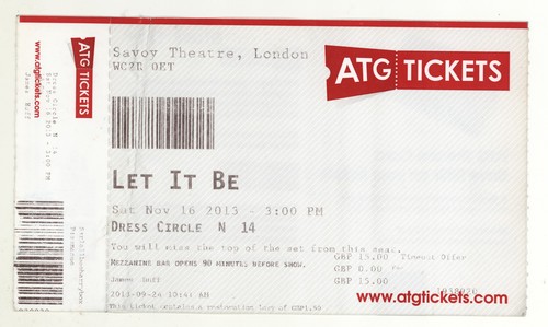 Biglietto stub let - it, be