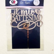 Cake Topper Plexiglass Oro Il Mio Battesimo 12818