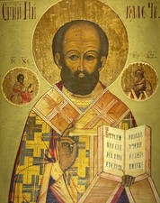 “San Nicola” Antica Icona Russa - XIX Sec.