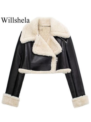 Giacca donna ecopelle bavero - -,