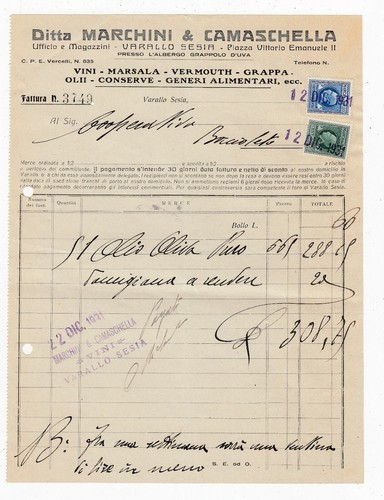 Fattura varallo sesia ditta - varallo,