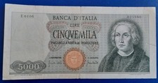 5000 LIRE COLOMBO PRIMO TIPO 20/08/1964 COME DA FOTO 