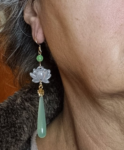 Orecchini goccia con fior di - a,