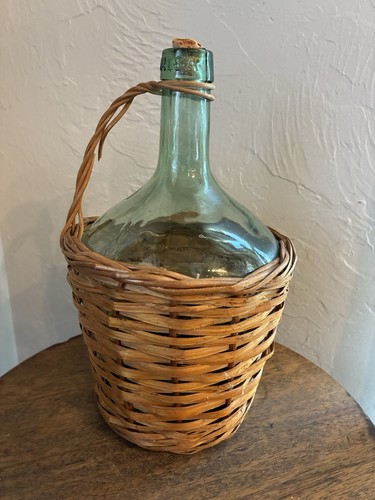 Vetro verde vimini demijohn - vetro,