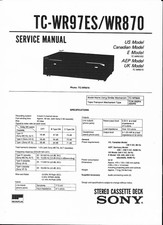 Sony Service Manual per TC-WR 97 ES / WR 870 Copy