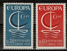 1966 FRANCIA EUROPA CEPT BATTELLO STILIZZATO 2 V. MNH MF67153