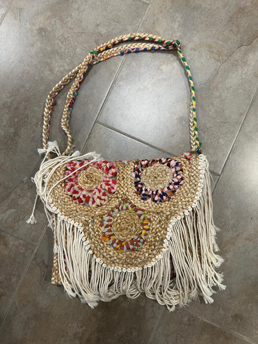 Borsa donna boho paglia - , frange