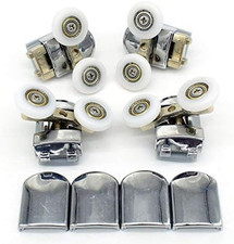 Set Di 4 Rulli Doppi per Porta Della Doccia, Guide E Ruote, Diametro 25 Mm (Mode