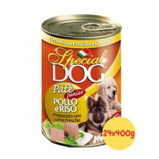 Umido Cane Special Dog CUCCIOLI MONGE Puppy and Junior Paté Pollo Riso 24x400g