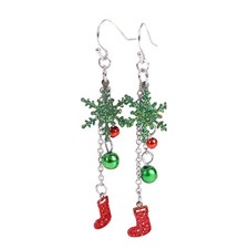  2 Pairs Orecchini Fiocchetto Donna Fiocco Di Neve Festivi Carini