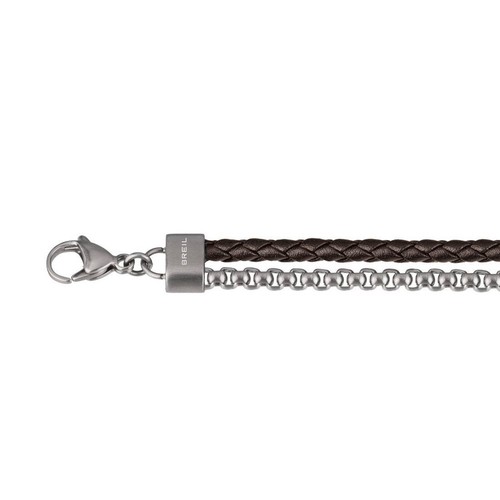 Bracciale uomo acciaio - /, pelle