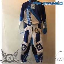 SET MAGLIA E PANTALONI SINISALO BLU BIANCO MX MOTO-X OFFROAD MOTO-X