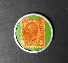 FRANCOBOLLO MONETA DA 10 CT. 1919/23 GETTONE IN ALLUMINIO GOMME PIRELLI 
