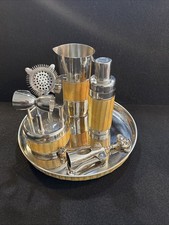 Godinger Rattan Bar Set. 9