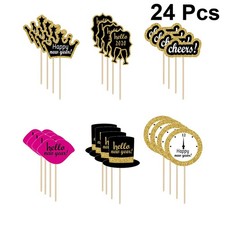  24 pz creativo capodanno decorato inserto per torta cappello corona disegno