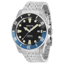 Orologio Automatico Uomo INVICTA PRO DIVER 39752 Acciaio Nero Blu Sub 100mt
