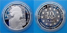 FRANCE 10 F 1997 ARGENTO PROOF SILVER 1,5 EURO UTAMARO FEMME PORTANT UNE BOITE P