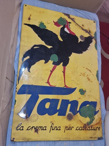 Insegna smaltata tana crema - tana,