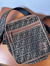 Borsa a tracolla vintage Fendi| Zucca FF Messenger con tracolla logo