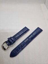 CINTURINO STAMPA ALLIGATORE BLU SEMI-IMBOTTITO 18 MM