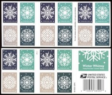 2024 Winter Whimsy Foglio di 20 Francobolli Autentici USA Forever First Class Mail