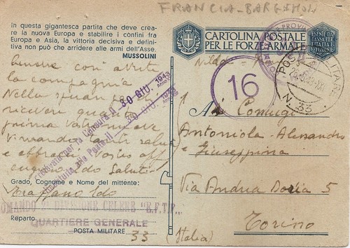Posta militare 1943 - posta,