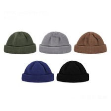 2 Pezzi Donna Maglia Berretto Roll-Up Bordatura con Teschio Pescatore