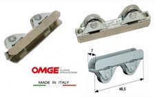 2PZ Carrello per ante vetrine scorrevoli OMGE RUOTA ACCIAIO D.mm.11 CROMATO