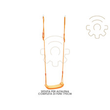 Seat swing chair ropes 195 cm