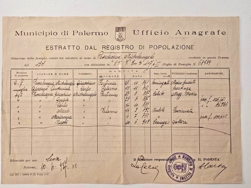 Palermo 1937 estratto - palermo,
