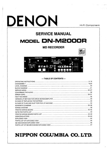 Manuale servizio per denon - di,