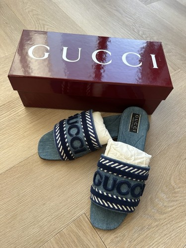 Ciabatte donna gucci denim - gucci,