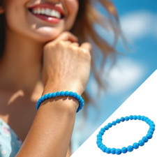 Bracciale perle azzurro - bracciale,