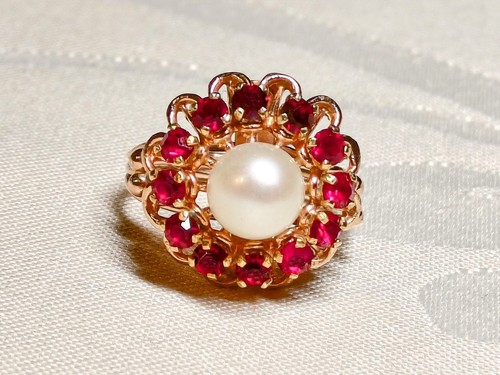 Splendido anello grappolo in - anello,