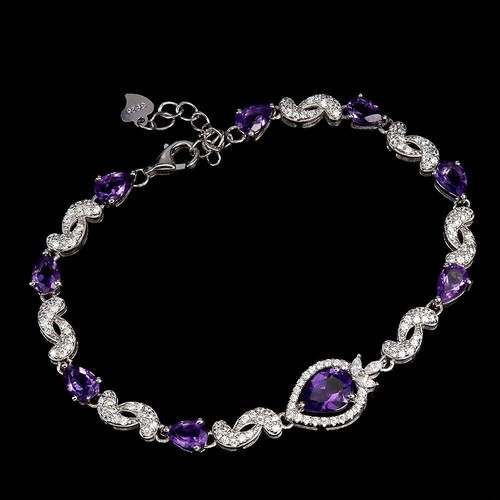 Bracciale argento ametista - argento,