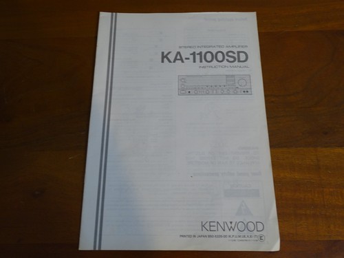 Kenwood 1100sd user - kenwood, manual