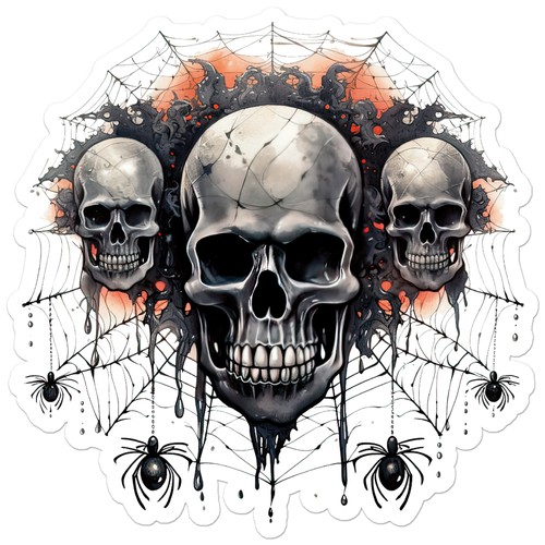 Teschio ragnatela halloween - teschio,