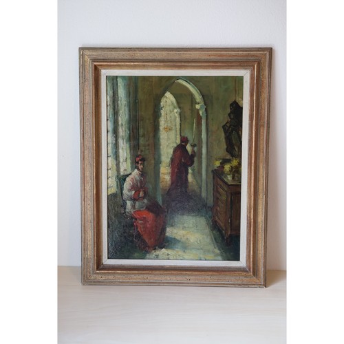 Dipinto olio belga vintage