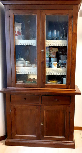 Credenza vetrina noce - credenza,