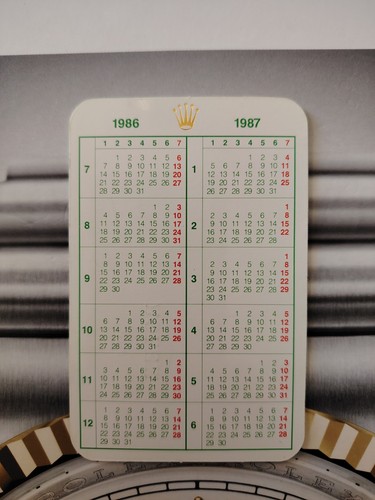 Calendario rolex 1986 - rolex, 1986-1987