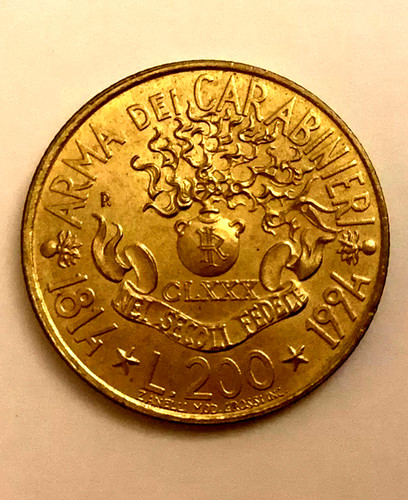 Moneta 200 lire - moneta,
