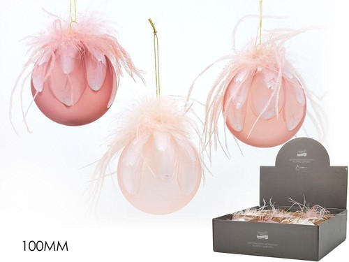 Palla vetro 100mm mix rosa - vetro,