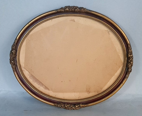 Antica cornice ovale - , vetro