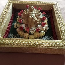 Edicola Devozionale con Antico Gesù Bambino in Gesso. Presepe, Natale