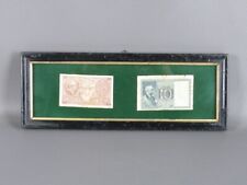 QUADRO DA PARETE CONTENENTE 2 VECCHIE BANCONOTE LIRE 5 E LIRE 10
