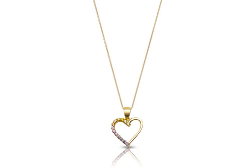 Collana cuore arcobaleno oro - collana,