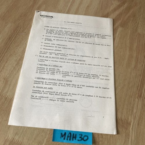 Honda moto gl1200 - gl1200, note